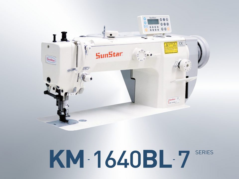 Máy may 1 kim, chân vịt bước, đòn dài, cắt chỉ tự động, ổ lớn dùng cho hàng dày <br>KM-1640BL-7
