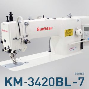 Máy may 1 kim chân vịt bước, motor liền trục, cắt chỉ tự động, ổ lớn, dùng cho hàng dày <br>KM-3420BL-7