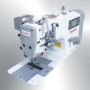 Máy may hai kim cố định, ổ nhỏ , điện tử motor liền trục, cắt chỉ tự động, nâng chân vịt tự động, may hàng mỏng và trung bình <br>KM-E7572-7K